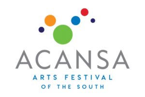 ACANSA Arts Festival of the South logo with colorful circles above the word ACANSA and the tagline Arts Festival of the South below in blue text.